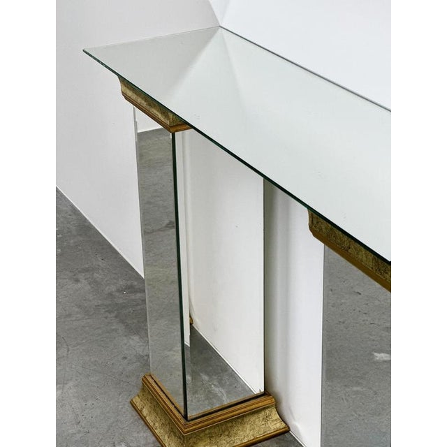 Vintage Mirrored Pedestals in Gilt Finish from Deknudt, Belgium, 1980s, Set of 2 For Sale - Image 9 of 13
