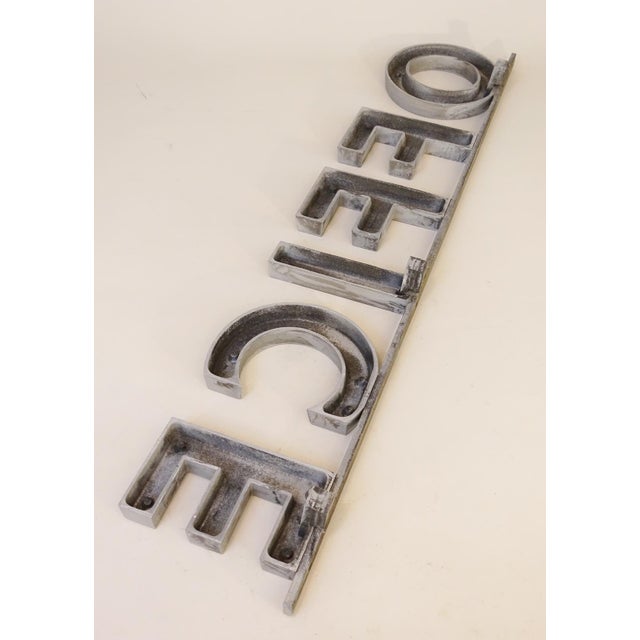 Metal Large 1930s Art Deco Solid Aluminum Channel Letters "Office" Film Studio Sign For Sale - Image 7 of 7