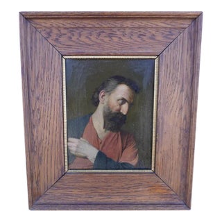 Antique Franz Müller Portrait Painting of an Unidentified Saint, Framed For Sale