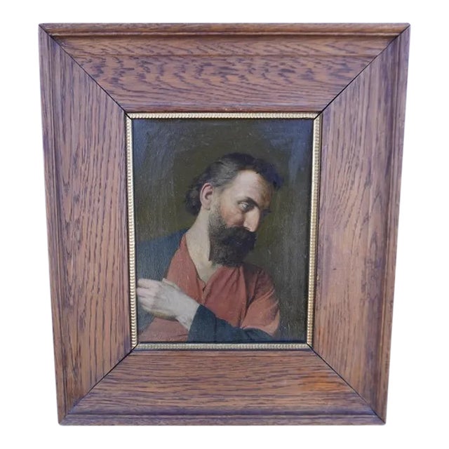 Antique Franz Müller Portrait Painting of an Unidentified Saint, Framed For Sale