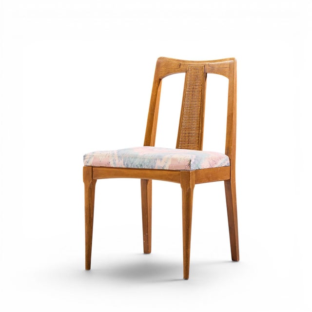 Ramseur Mid Century Walnut and Cane Dining Chairs - Set of 6 For Sale In Chicago - Image 6 of 17