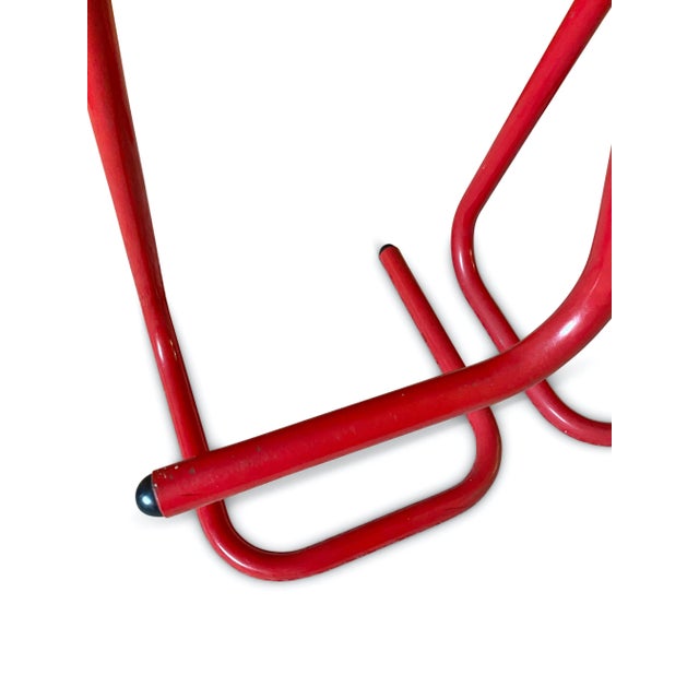Brown Pair of 1980s Tubular Paperclip Bar Stools Attributed to Amisco For Sale - Image 8 of 9