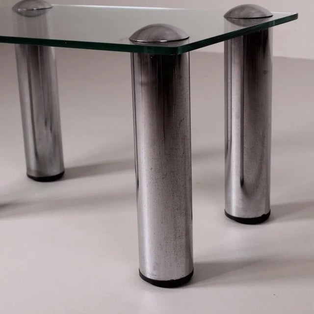 Vintage Glass and Steel Table For Sale - Image 9 of 12