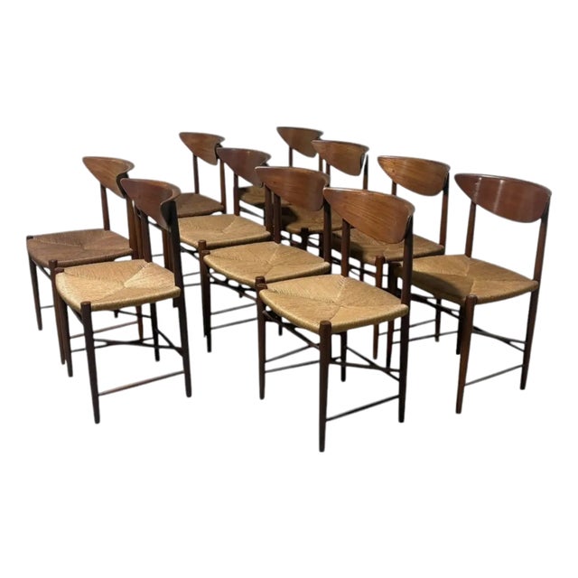 1950s Danish Chairs by Peter Hvidt & Orla Mølgaard Nielsen for Søborg Møbelfabrik, Set of 10 For Sale
