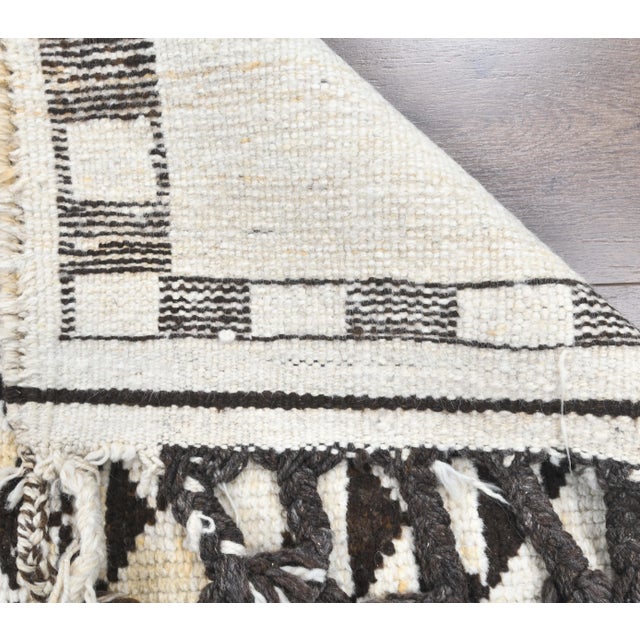 Textile Vintage Turkish Hand-Knotted Neutral Beige Runner For Sale - Image 7 of 8