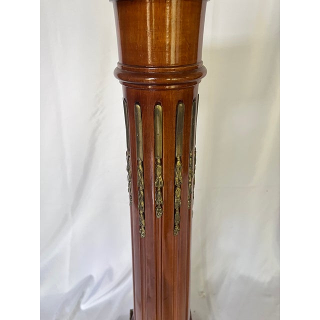 Antique Mahogany Neoclassical Pedestals on Plinth Bases - A Pair For Sale - Image 14 of 16