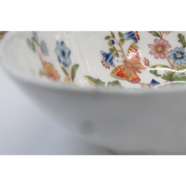 Aynsley Cottage Garden Butterflies and Floral English Bone China Bowl 4585b For Sale - Image 13 of 13