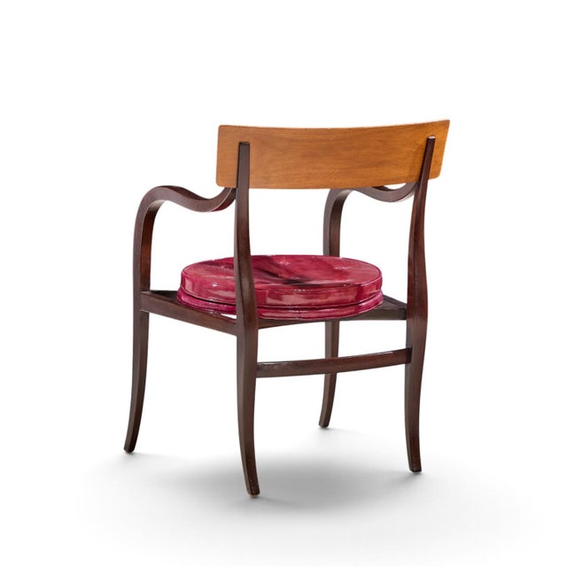 Brown Edward Wormley for Dunbar Alexandria Mid Century Walnut Armchairs - Pair For Sale - Image 8 of 13