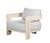 Modern Paradiso Outdoor Solid Teak Wood Chair Natural Look - Light Grey Fabric For Sale - Image 3 of 9