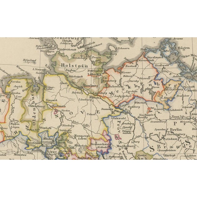 Antique Map of Germany, 1857 For Sale - Image 6 of 10
