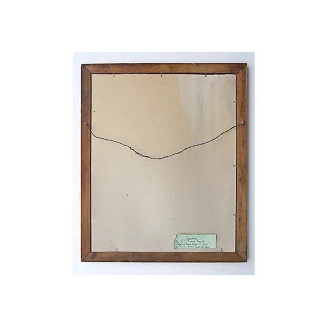 Wood C.1940s Boy Eating Green Apples Watercolor For Sale - Image 7 of 9