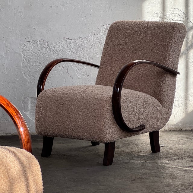 H-410 Armchairs by Jindrich Halabala for Up Závody, 1930s, Set of 2 For Sale - Image 4 of 15