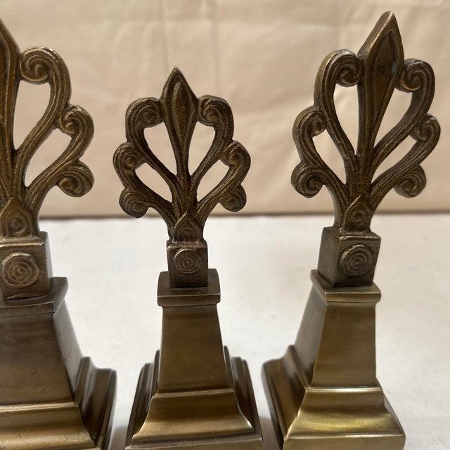 1970s Set of Three 1970s Brass Decorative Finials For Sale - Image 5 of 8