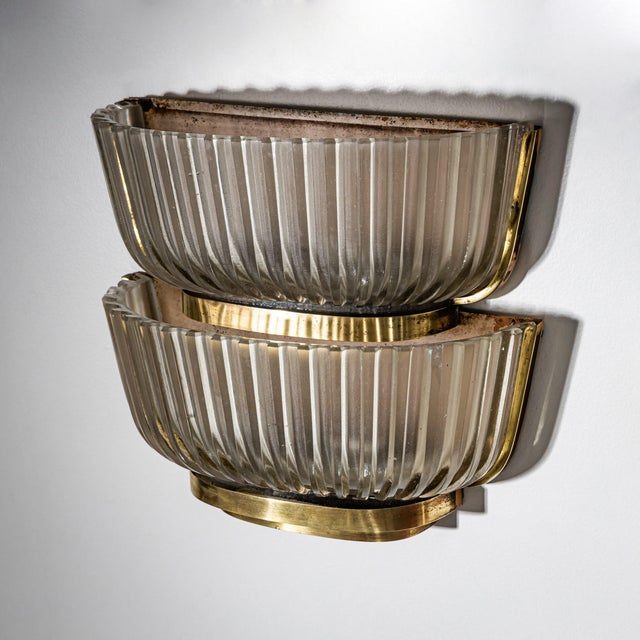Art Deco Glass Wall Lights attributed to Archimede Seguso, Italy, 1940s, Set of 2 For Sale - Image 9 of 11