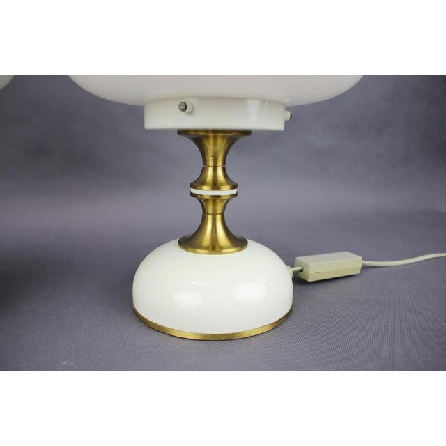 Table Lamps in Opaline Glass and Brass from Napako, Czechoslovakia, 1970s, Set of 2 For Sale - Image 3 of 9