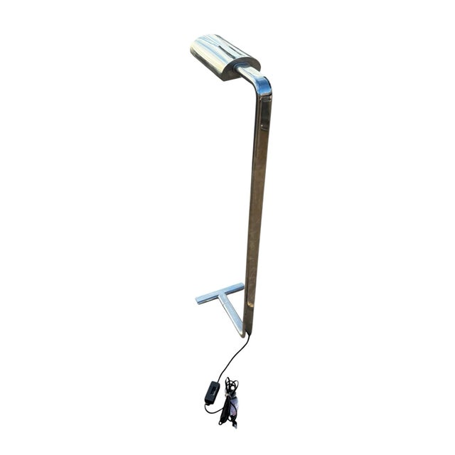 Tubular Chrome Modern T Base Floor Lamp For Sale - Image 11 of 11