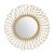 Charming hand crafted rattan mirror. Beautiful sun design frame with braiding around circular mirror in middle. Wonderful...