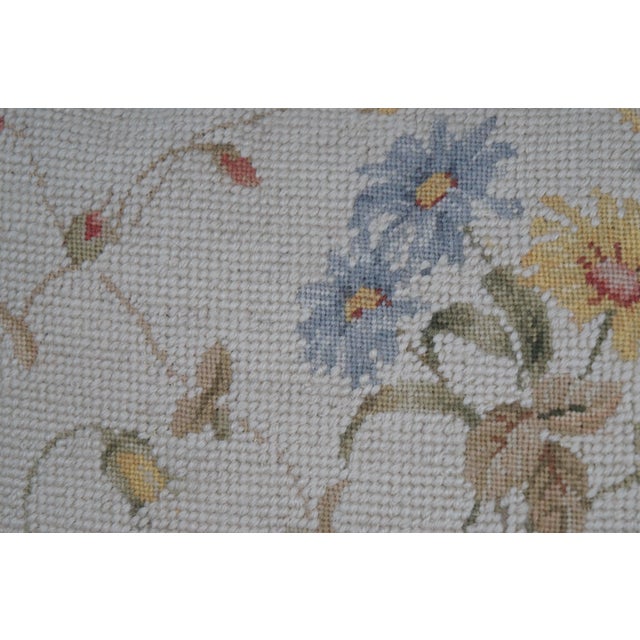 Textile Mid 20th Century Down Filled Floral Rose Lily Daisy Needlepoint Tassel Lumbar Throw Pillow For Sale - Image 7 of 11