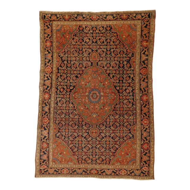 1900s Antique Persian Farahan Rug For Sale
