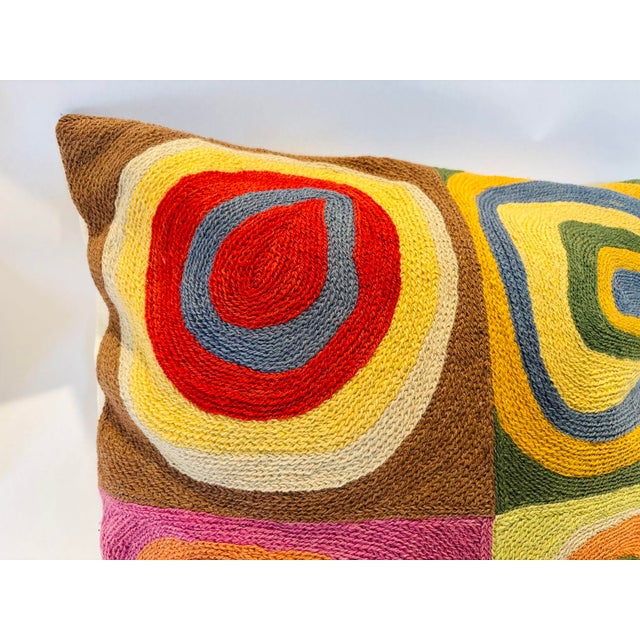 Postmodern Organic Cotton Abstract Kandinsky Throw Pillow Farbstudie Quadrate For Sale - Image 3 of 12