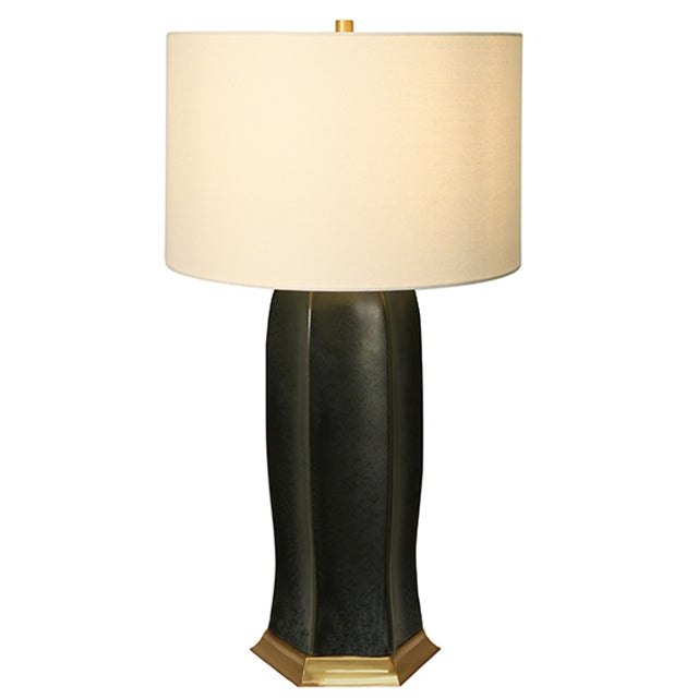 New item. Not vintage. Elevate your home decor with the Barron Oxidized Black Glaze Ceramic Table Lamp. Featuring satin...