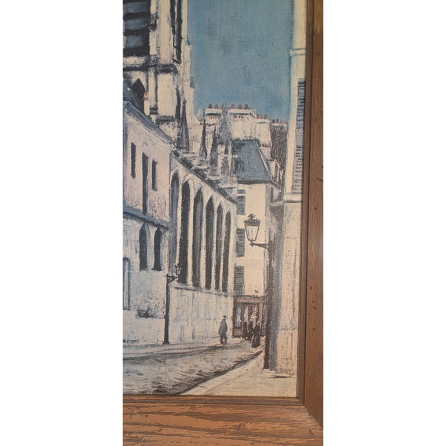 Mid 20th Century Licensed Mid-Century Lithograph Print on Canvas of the Church of Saint-Séverin by 20th Century Artist Maurice Utrillo V. For Sale - Image 5 of 18