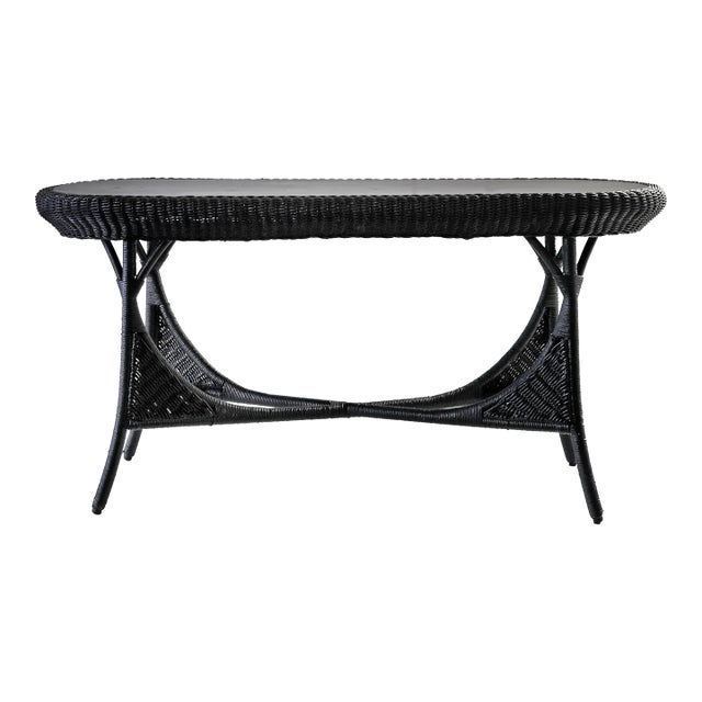Painted Wicker Console Table For Sale