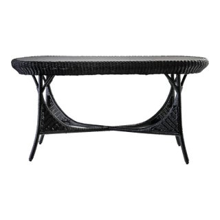 Vintage Console Table - Painted Wicker For Sale
