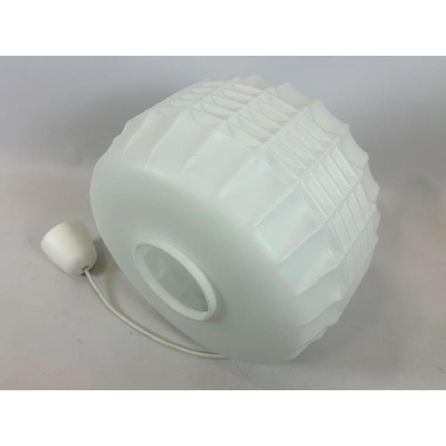 1960s Large Milk Glass Pendant Lamp from Osvětlovací Sklo Valašské Meziříčí, 1960s For Sale - Image 5 of 9