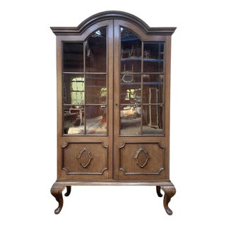Antique Walnut Display Cabinet, 1900 For Sale