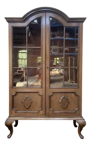Antique Walnut Display Cabinet, 1900
