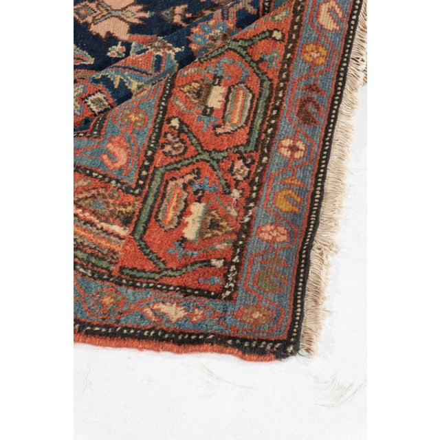 Antique Circa 1900 Blue Hamadan Hand Knotted Rug 4ft 4in X 6ft 10in For Sale - Image 9 of 14