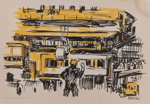 Renato Cenni, Tinning, Lithograph, 1970s
