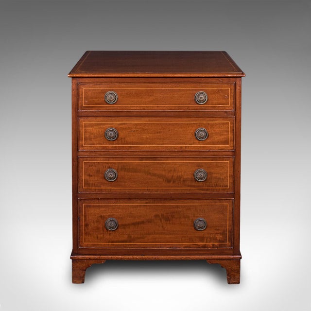 Traditional Antique Small Chest of Drawers, English, Georgian Revival, Tallboy, Edwardian For Sale - Image 3 of 11