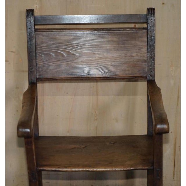 Antique Provincial Hand-Carved Elm and Fruitwood Chair, 1780-1820 For Sale - Image 3 of 18