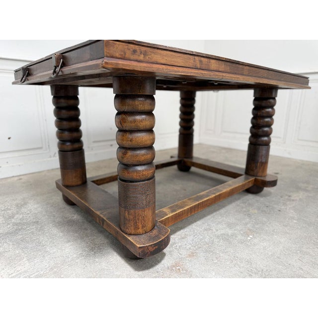 Art Deco Table in Oak by Dudouyt, 1930 For Sale - Image 9 of 13