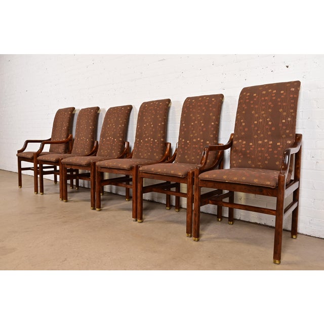 Henredon Mid-Century Modern Sculpted Oak High Back Dining Chairs, Set of Six For Sale - Image 13 of 13