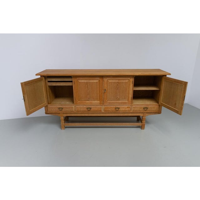 1960s Mid-Century Brutalist Danish Oak Sideboard by Henning Kjærnulf for EG, 1960s For Sale - Image 5 of 18