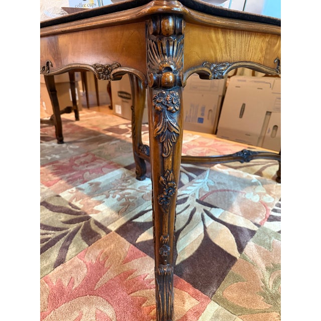 1940s Vintage Solid Philippine Narra Wood Dining Room Table and 6 Chairs For Sale - Image 5 of 14