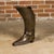 English 1920s Hand-Hammered Copper and Brass Musketeer Boot Umbrella Stand For Sale - Image 10 of 12