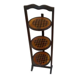 Vintage Three Tiered Hand Engraved Pie Stand