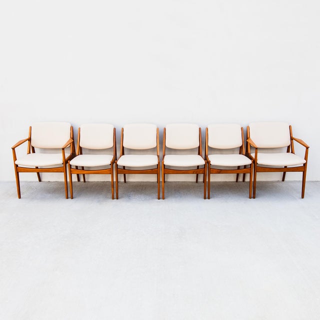 1960s Restored Arne Vodder Ella Dining Chairs in Teak & Edelman Leather, Danish Mid Century Modern For Sale - Image 13 of 14