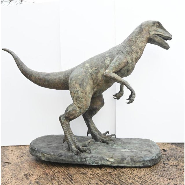 Lifesize Bronze Velociraptor Dinosaur Statue For Sale - Image 5 of 10