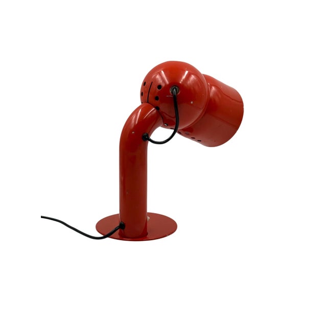 Red Model 2135 Table Lamp by Elio Martinelli for Martinelli Luce, Italy, 1960s For Sale - Image 9 of 11