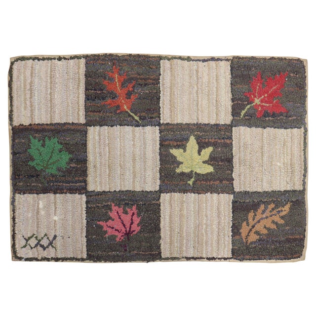 Mid 20th Century Mid 20th Century American Hooked Floral Rug - 2' x 2'11" For Sale - Image 5 of 18
