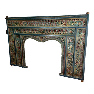 1930s Balinese Hand Carved Sculptural Headboard For Sale