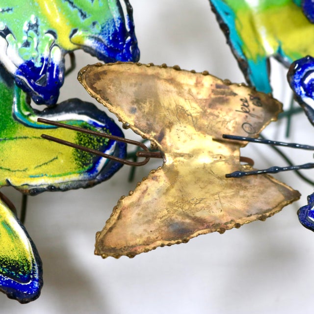 Signed 1968 Curtis Jeré Enameled Butterfly Swarm Wall Sculpture For Sale In Cincinnati - Image 6 of 14