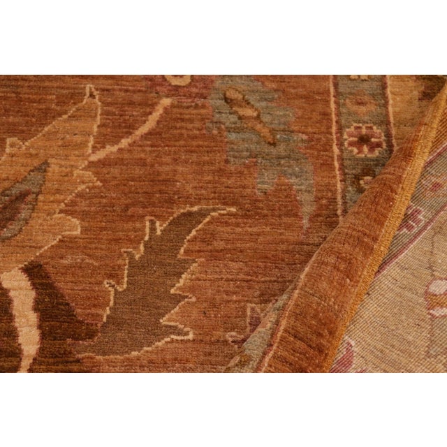 Brown 1980s Rustic Brown/Gold Wool Rug - 9'11" X 13'11" For Sale - Image 8 of 10
