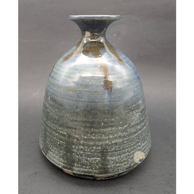 Arabia 1970s Artist Signed Studio Pottery Stoneware Vase For Sale - Image 4 of 11