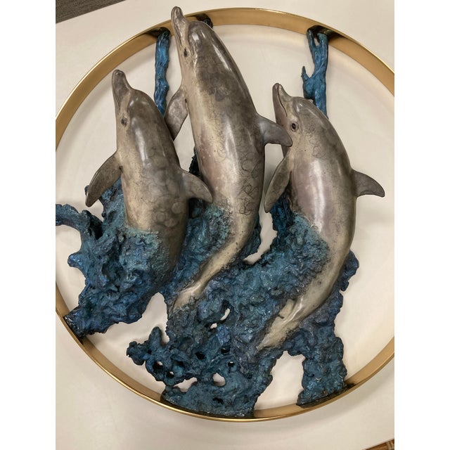 Late 20th Century Robert Wyland Circle of Life Dolphin Wall Sculpture